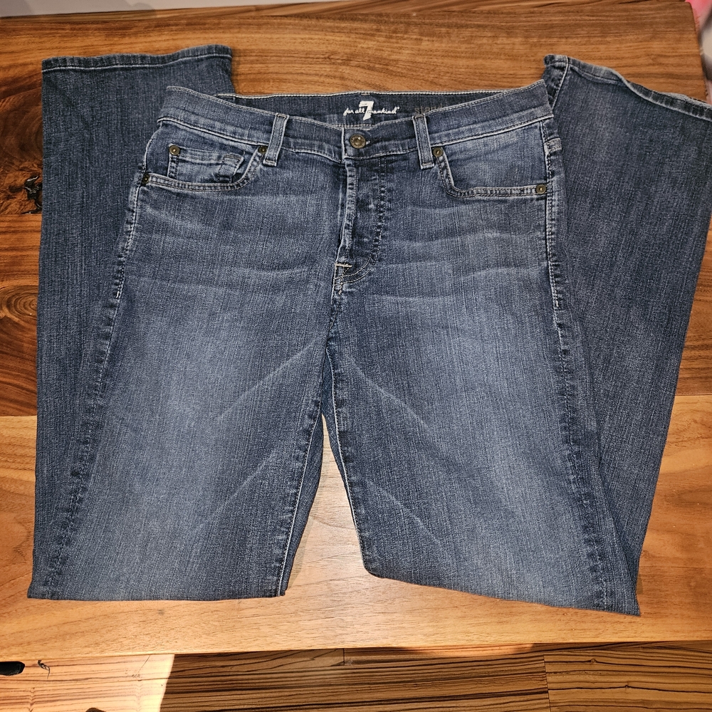 7 For All Mankind men's Dark Blue Straight Leg Jeans
